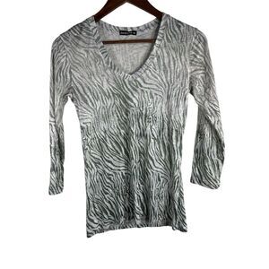 David Cline Women's Top SZ XS Pullover 3/4 Sleeve Colorful